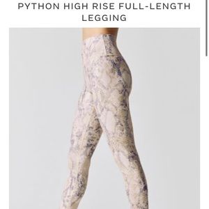 Carbon38 Python High Rise Full-Length Legging - Cream and Gray